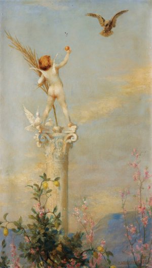 Triumphant love by Adrien Moreau-Neret Oil Painting