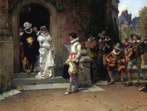 After the Wedding by Adrien Moreau Oil Painting