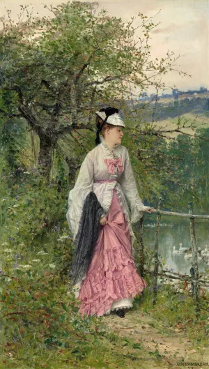 Contemplation by Adrien Moreau Oil Painting