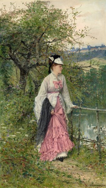 Contemplation  by Adrien Moreau - Hand-Painted Oil Painting Reproduction