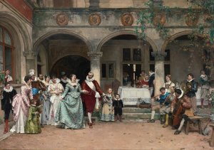 Les Noces D'argent by Adrien Moreau Oil Painting