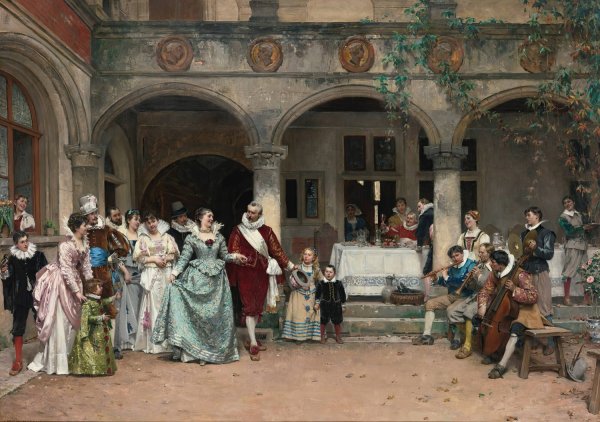 Les Noces D'argent  by Adrien Moreau - Hand-Painted Oil Painting Reproduction