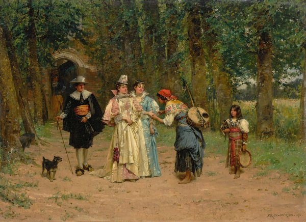 Main Product Photo of The fortune teller  Painting by Adrien Moreau