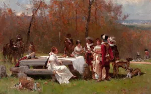 The Gathering by Adrien Moreau Oil Painting