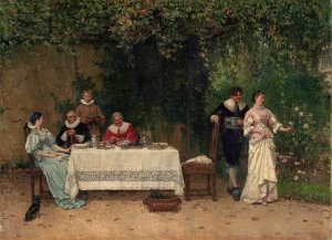 The Proposal by Adrien Moreau Oil Painting
