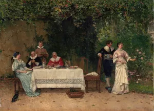 The Proposal by Adrien Moreau Oil Painting
