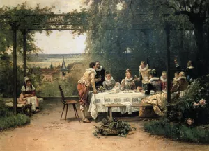 Toast to the Heir Presumptive by Adrien Moreau Oil Painting