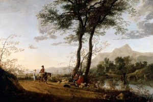 A Road near a River by Aelbert Cuyp Oil Painting