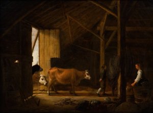 Interior of a Cowshed by Aelbert Cuyp Oil Painting