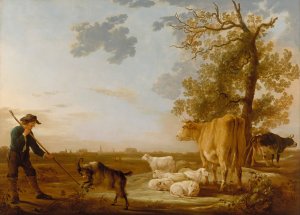 Landscape with cattle by Aelbert Cuyp Oil Painting