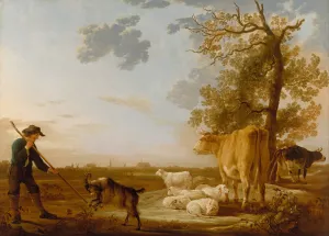 Landscape with cattle Oil painting by Aelbert Cuyp