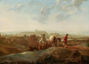 Migrating Peasants in a Southern Landscape by Aelbert Cuyp Oil Painting