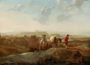 Migrating Peasants in a Southern Landscape by Aelbert Cuyp Oil Painting