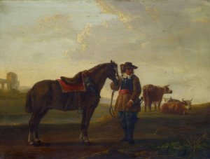 Officer with Horse by Aelbert Cuyp Oil Painting
