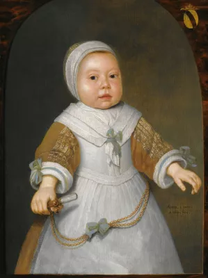 Portrait of a One-Year-Old Girl Of The Van Der Burch Family by Aelbert Cuyp Oil Painting