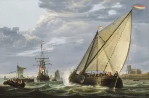 Shipping on the Maas, Dordrecht by Aelbert Cuyp Oil Painting