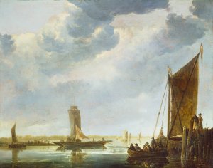 The Ferry Boat by Aelbert Cuyp Oil Painting