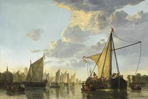 The Maas at Dordrecht by Aelbert Cuyp Oil Painting