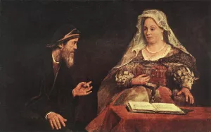 Esther and Mordecai Oil painting by Aert De Gelder
