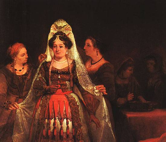 The Jewish Bride Esther Bedecked by Aert De Gelder - Hand-Painted Oil Painting Reproduction