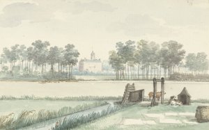 Het kasteel Ter Hooge op Walcheren Oil painting by Aert Schouman