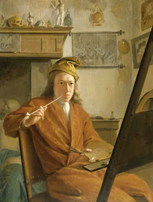 Portrait of a Painter, Perhaps the Artist Himself by Aert Schouman Oil Painting