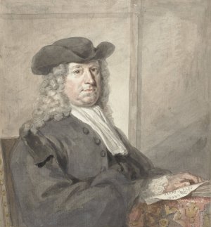 Portret van een man met een hoed en een grijze pruik, naar rechts, Aert Schouman by Aert Schouman Oil Painting