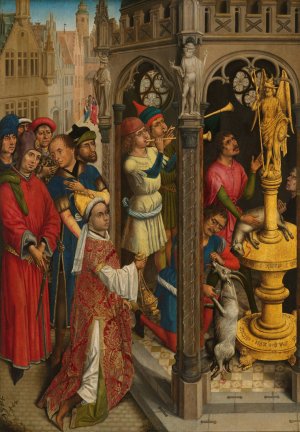 Augustine Sacrificing to an Idol of the Manichaeans by Aert Van Den Bossche Oil Painting