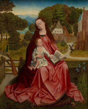 Virgin and Child in a Landscape by Aert Van Den Bossche Oil Painting