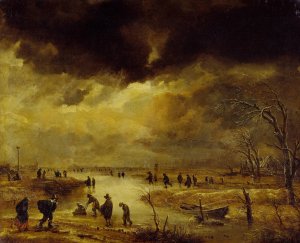 A Winter Scene by Aert Van Der Neer Oil Painting