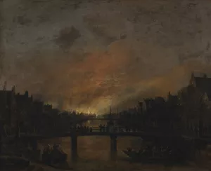 Fire at Amsterdam by Night by Aert Van Der Neer Oil Painting