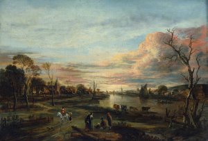 Landscape at Sunset by Aert Van Der Neer Oil Painting