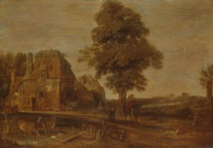 Landscape with an Inn by Aert Van Der Neer Oil Painting