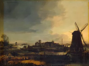 Landscape with Windmill Oil painting by Aert Van Der Neer