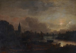 Moonlight Landscape by Aert Van Der Neer Oil Painting