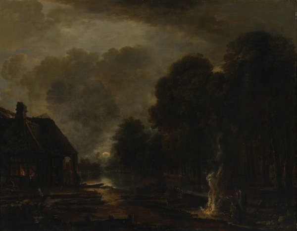 The Farrier  by Aert Van Der Neer - Hand-Painted Oil Painting Reproduction