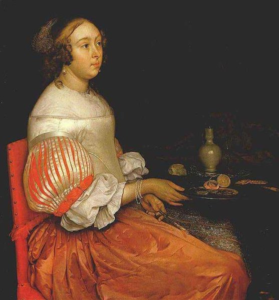 Main Product Photo of Young Lady at Breakfast Painting by Aert Van Der Neer