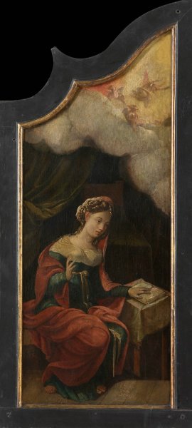 The Annunciation by Aertgen Claesz Van Leyden Oil Painting