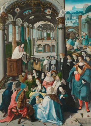 The Calling of Saint Anthony by Aertgen Claesz Van Leyden Oil Painting