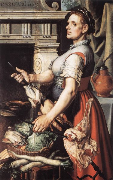 Main Product Photo of Cook in front of the Stove Painting by Aertsen Pieter