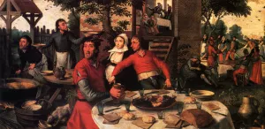 Peasant's Feast by Aertsen Pieter - Oil Painting Reproduction