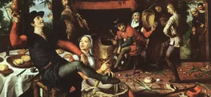 The Egg Dance by Aertsen Pieter Oil Painting