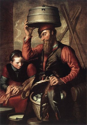 Vendor of Fowl by Aertsen Pieter Oil Painting