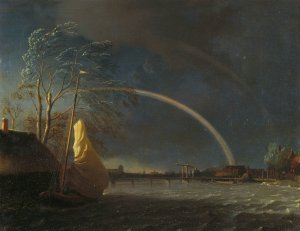 Waterscape with Rainbow by After Allart Van Everdingen Oil Painting