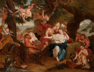 Bacchus and Ariadne on the Island of Naxos by After Antoine Coypel Oil Painting