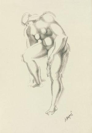 Abstract Nude by After Auguste Rodin Oil Painting