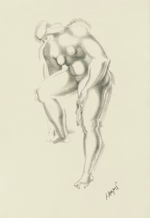 Abstract Nude by After Auguste Rodin Oil Painting