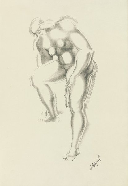 Abstract Nude  by After Auguste Rodin - Hand-Painted Oil Painting Reproduction
