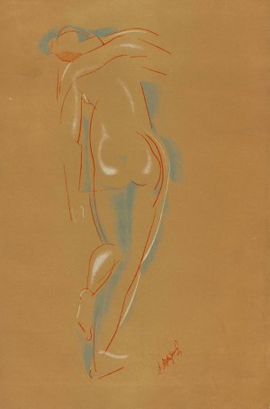 Abstract Nude by After Auguste Rodin Oil Painting