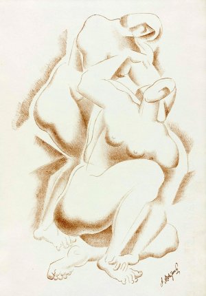 Nude 4 by After Auguste Rodin Oil Painting